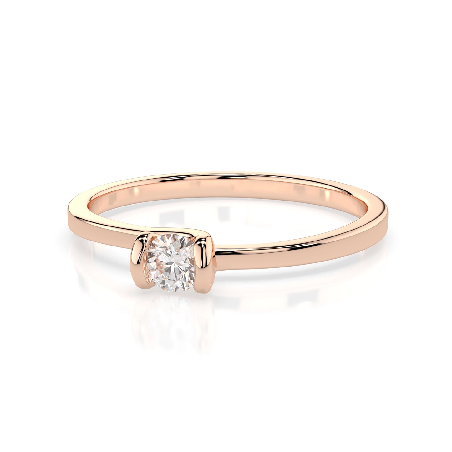 Solitaire Ring (Round), 0.1 ct — 101-10016(3.0)