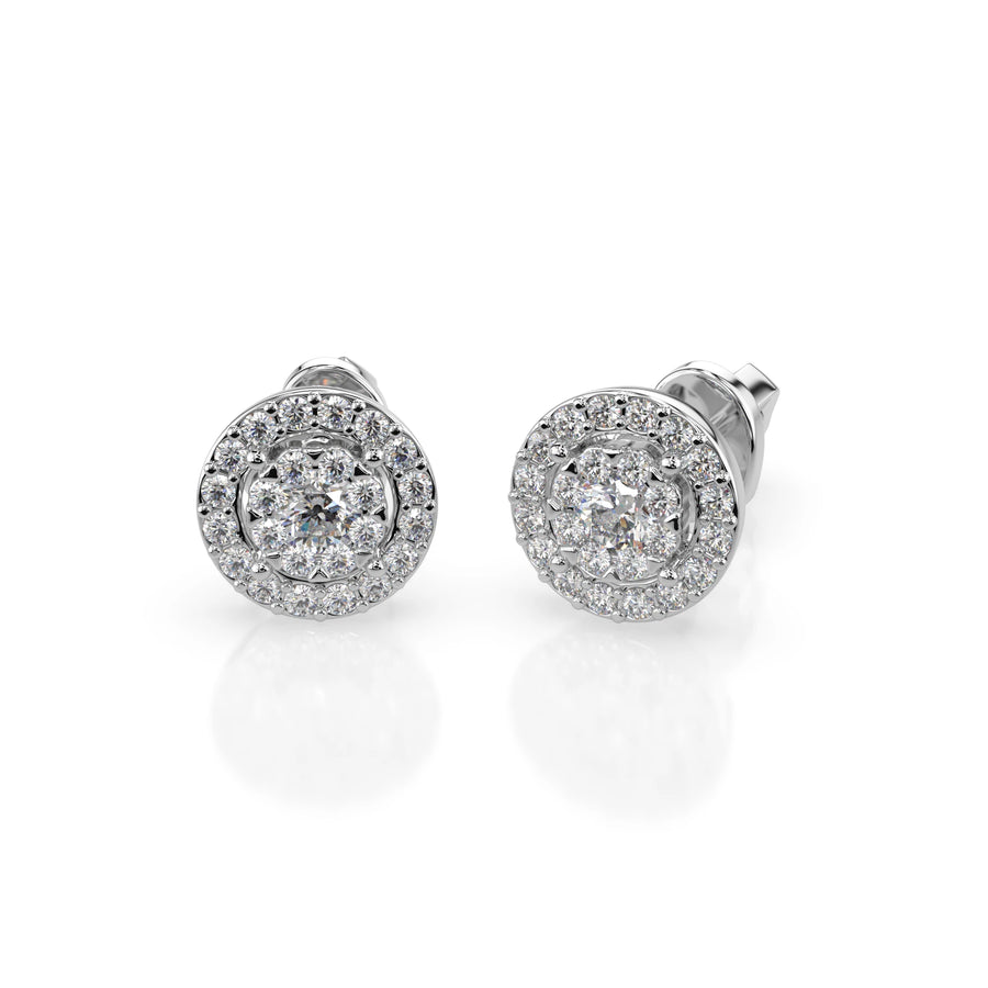 Illusion Diamond Earrings Round 0.2ct by Qutahia Jewellery