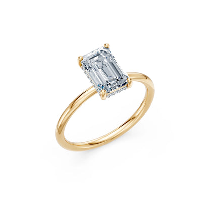 Emerald Lab Grown Diamond Micro Pave Engagement Ring 2.0ct by Qutahia Jewellery
