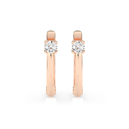 Solitaire English Lock Earring (Round), 0.12 ct — 102-10089(2.5)