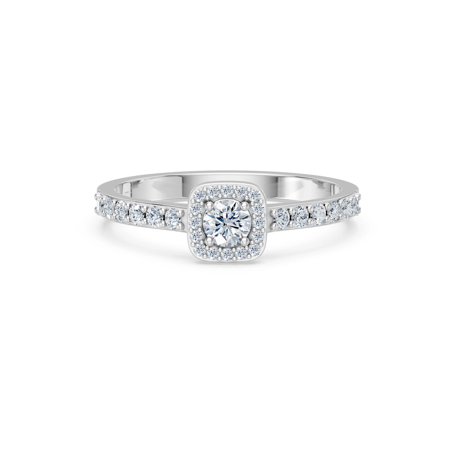 Round Brilliant Diamond Micro Pave Eternity Ring 0.2ct by Qutahia Jewellery