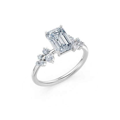 Emerald Lab Grown Diamond Classic Pave Eternity Ring 2.0ct by Qutahia Jewellery