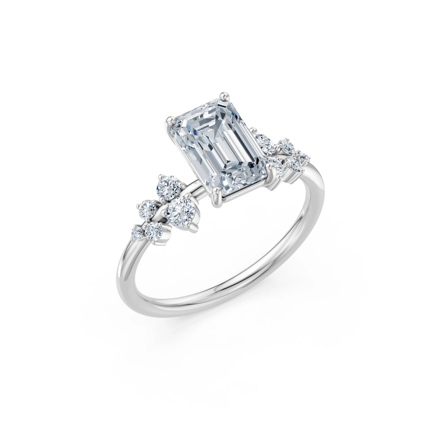 Emerald Lab Grown Diamond Classic Pave Eternity Ring 2.0ct by Qutahia Jewellery
