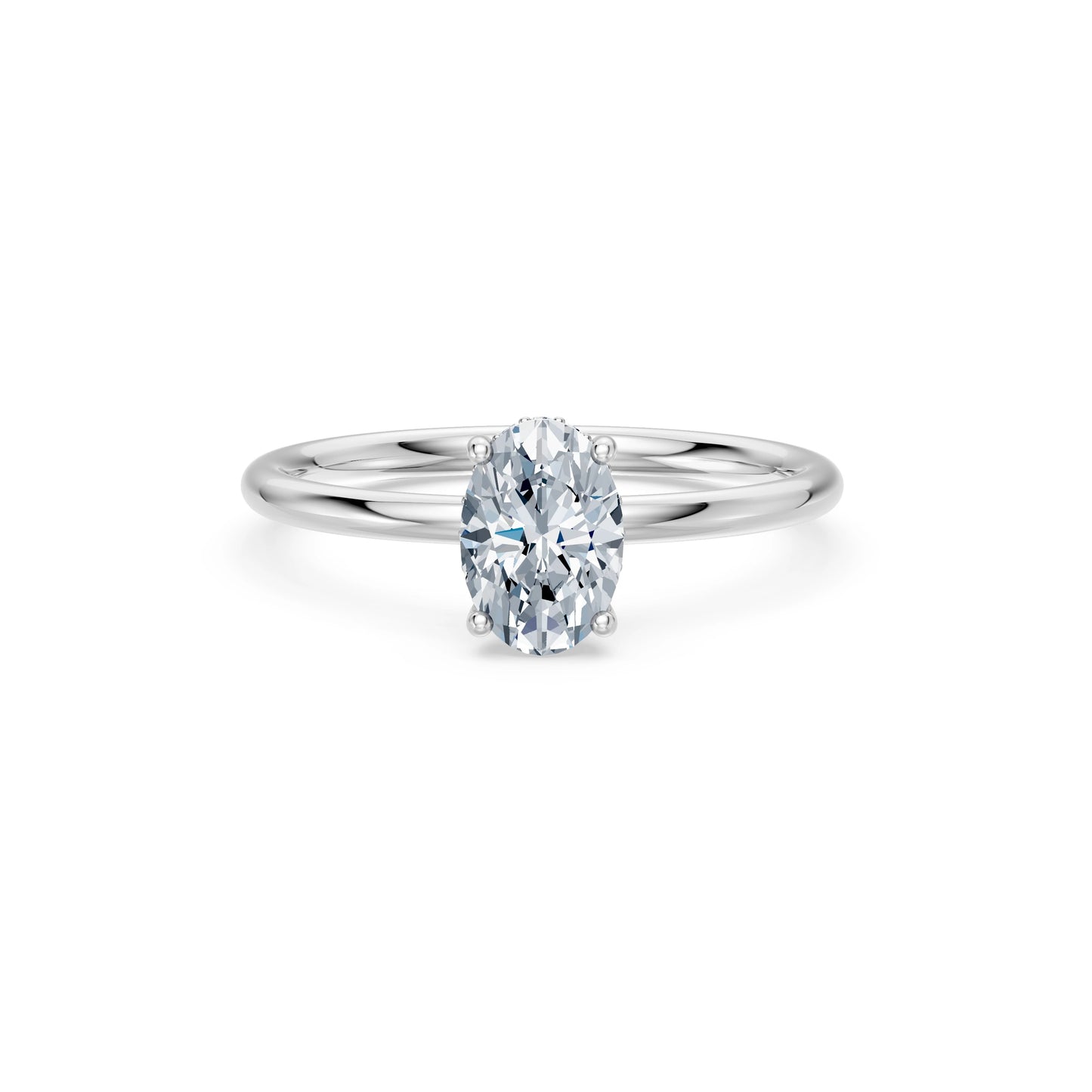 Oval Lab Grown Diamond Micro Pave Engagement Ring 1.0ct by Qutahia Jewellery
