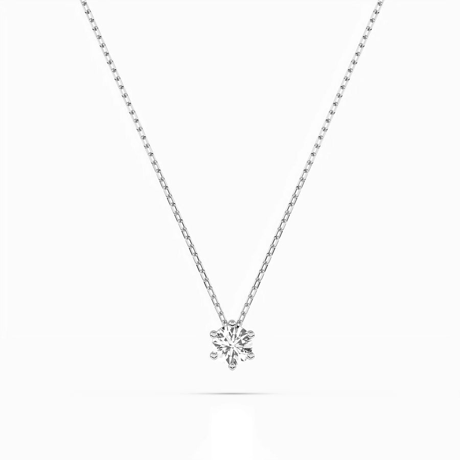 Solitaire Necklace (Round), 0.15 ct — 104-10003(3.4)