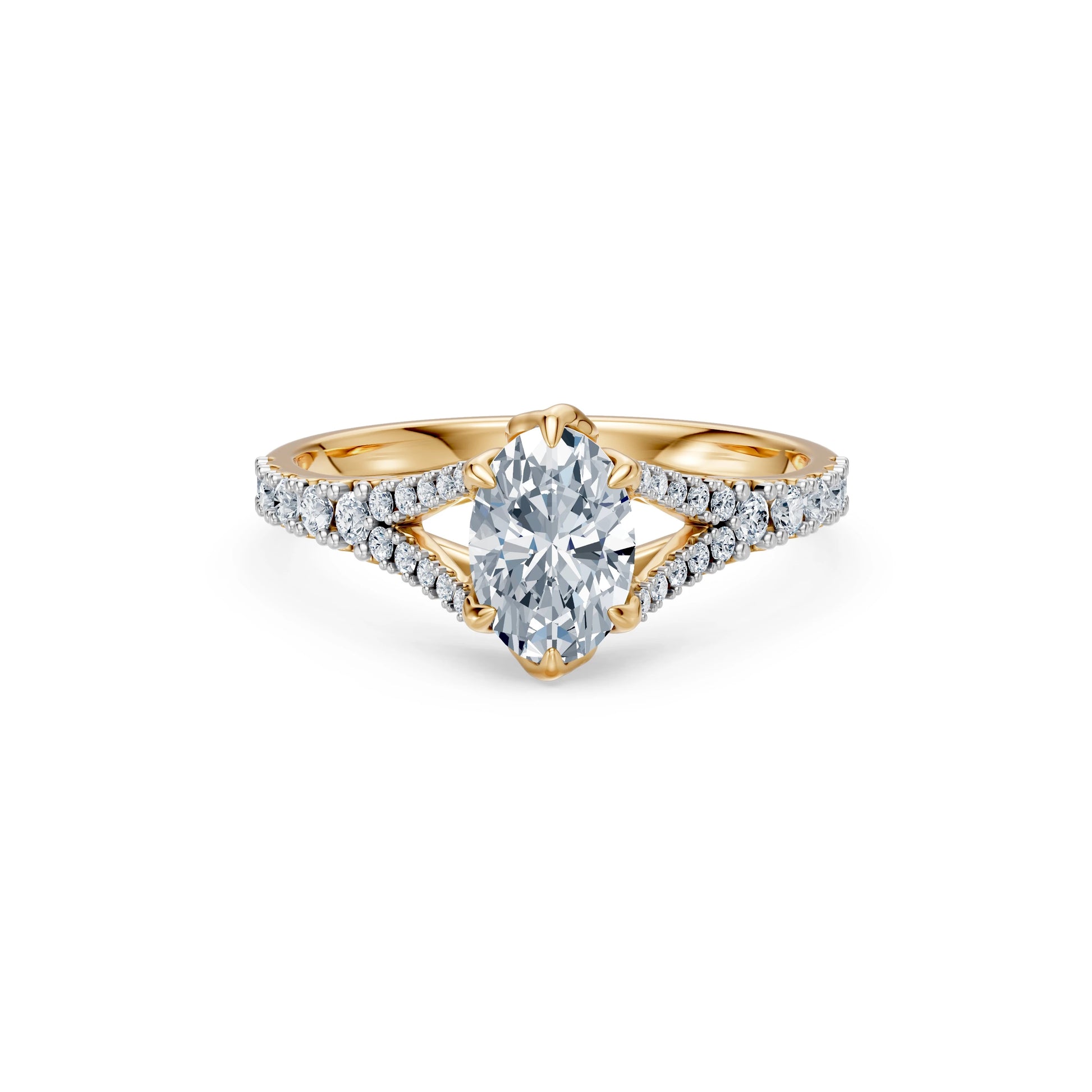 Oval Lab Grown Diamond Micro Pave Eternity Ring 1.0ct by Qutahia Jewellery