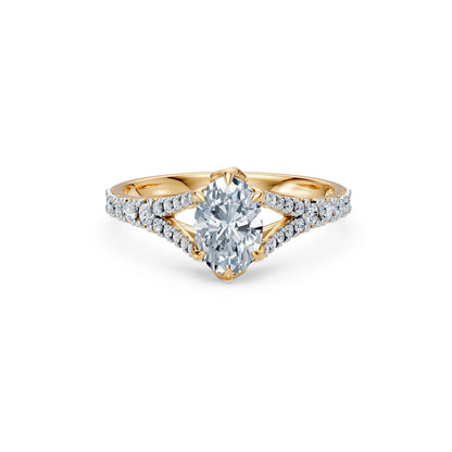 Oval Lab Grown Diamond Micro Pave Eternity Ring 1.0ct by Qutahia Jewellery