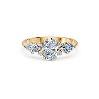 Oval Lab Grown Diamond Side Stone Eternity Ring 1.0ct by Qutahia Jewellery