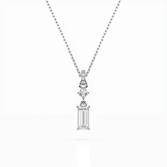 Solitaire Necklace (Baguette), 0.04 ct — 104-10071/3(0.30)BAQ