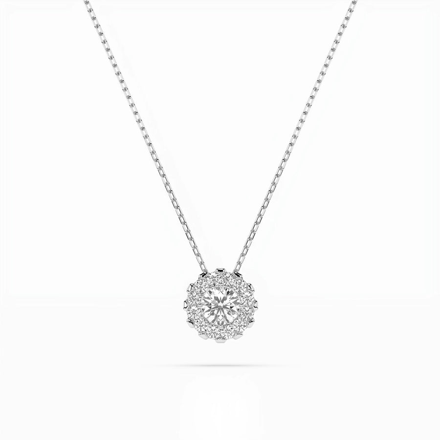 Diamond Eternity Necklace Round 0.1ct by Qutahia Jewellery