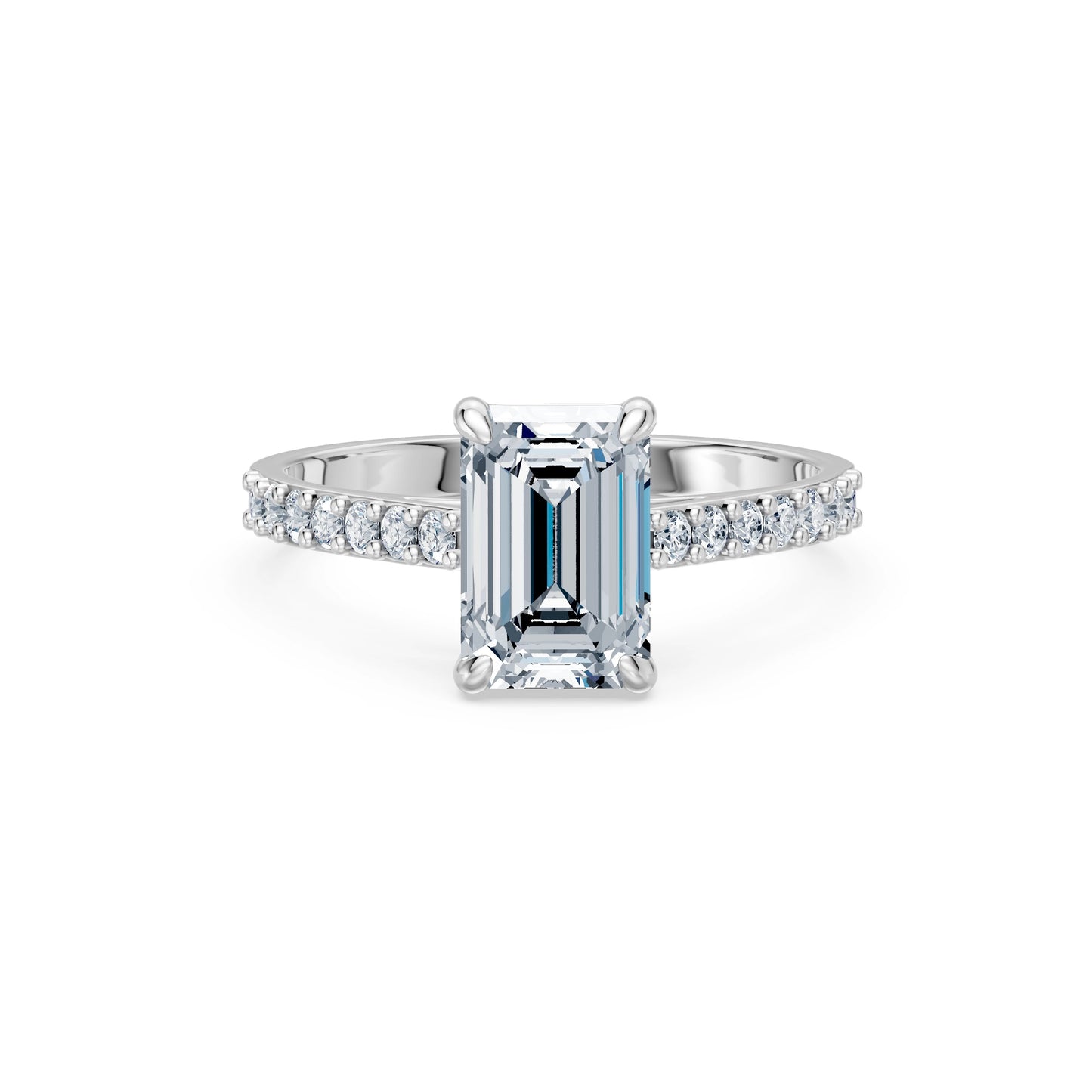 Emerald Lab Grown Diamond Slim Pave Eternity Ring 2.0ct by Qutahia Jewellery
