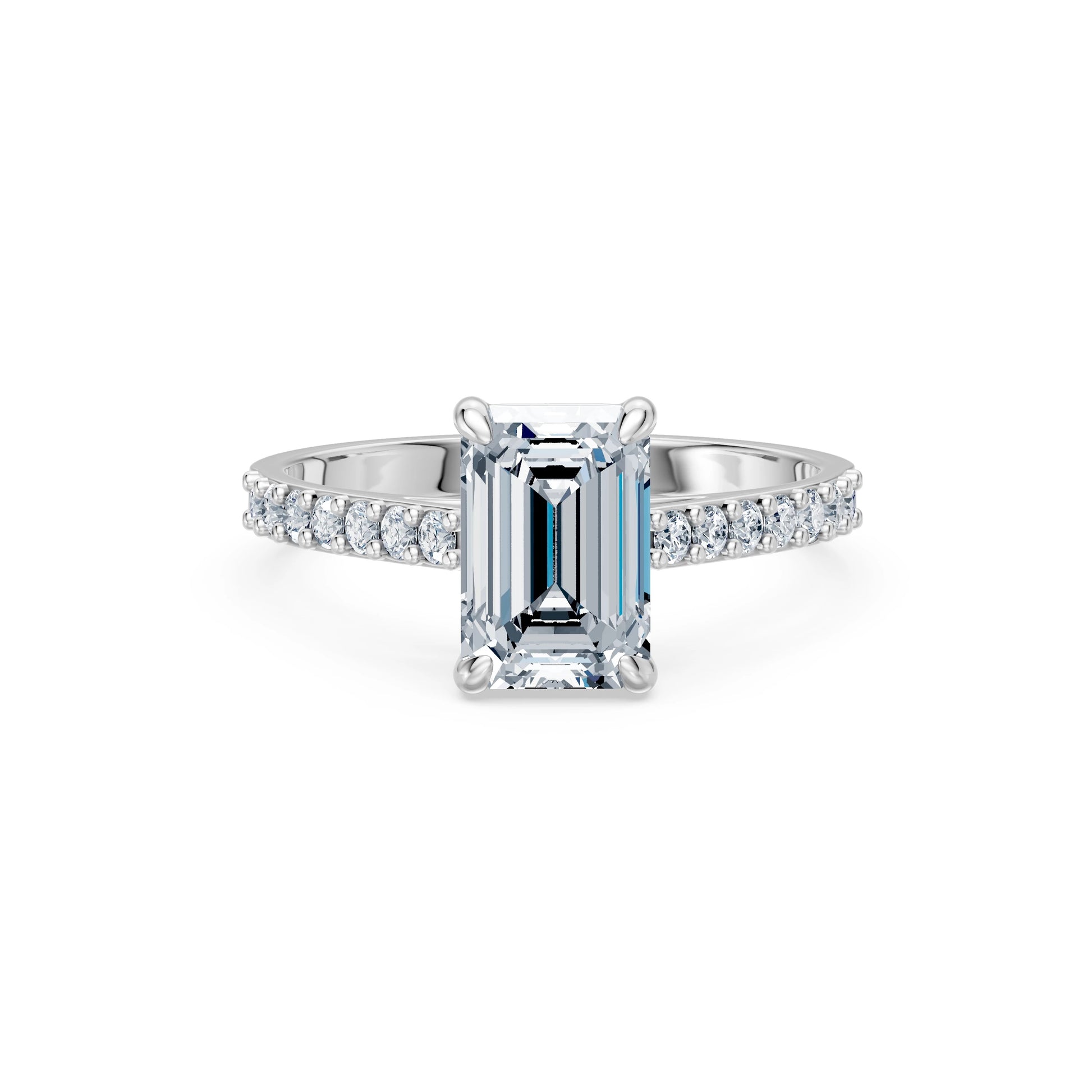 Emerald Lab Grown Diamond Slim Pave Eternity Ring 2.0ct by Qutahia Jewellery