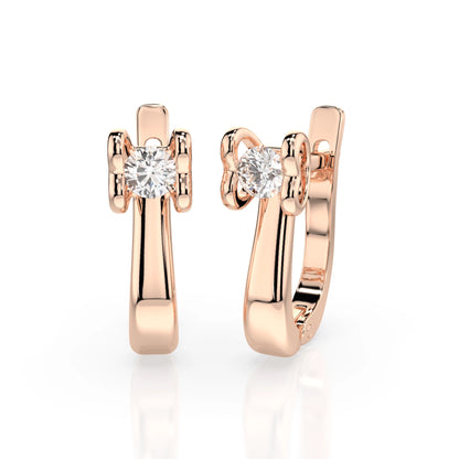 Solitaire English Lock Earring (Round), 0.2 ct — 102-10013(3.0)