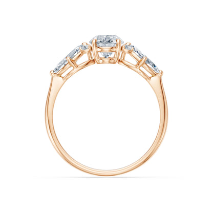 Oval Lab Grown Diamond Side Stone Eternity Ring 1.0ct by Qutahia Jewellery