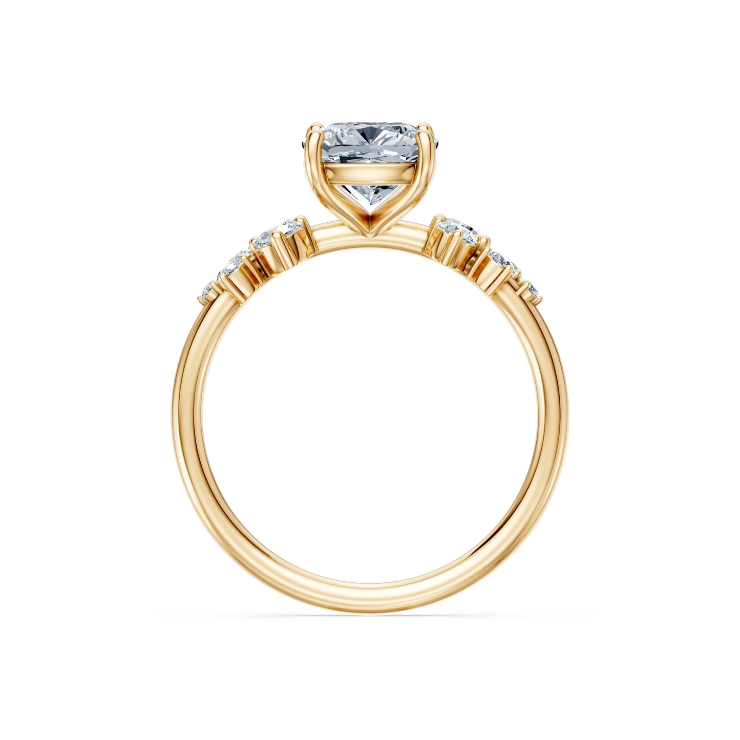 Cushion Lab Grown Diamond Classic Pave Eternity Ring 2.0ct by Qutahia Jewellery