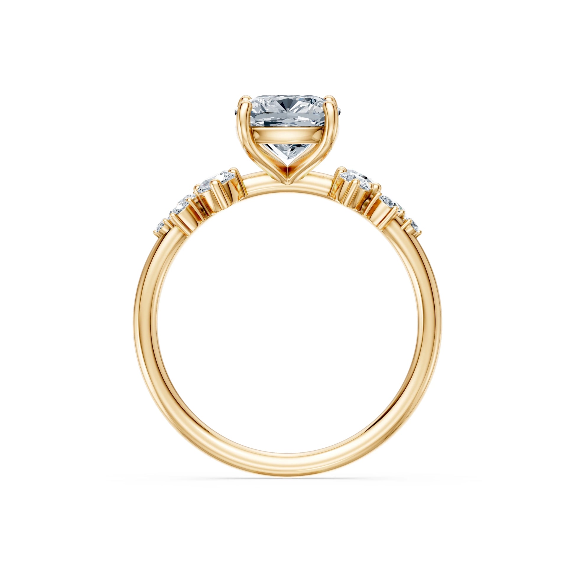 Cushion Lab Grown Diamond Classic Pave Eternity Ring 2.0ct by Qutahia Jewellery