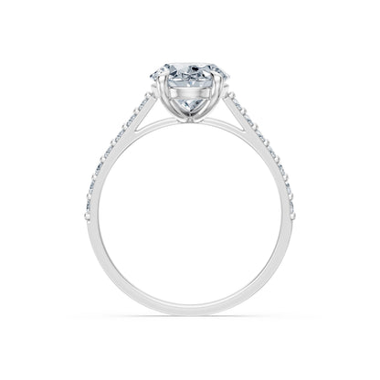Oval Lab Grown Diamond Slim Pave Eternity Ring 2.0ct by Qutahia Jewellery