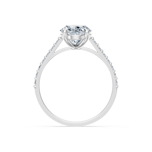 Oval Lab Grown Diamond Slim Pave Eternity Ring 2.0ct by Qutahia Jewellery