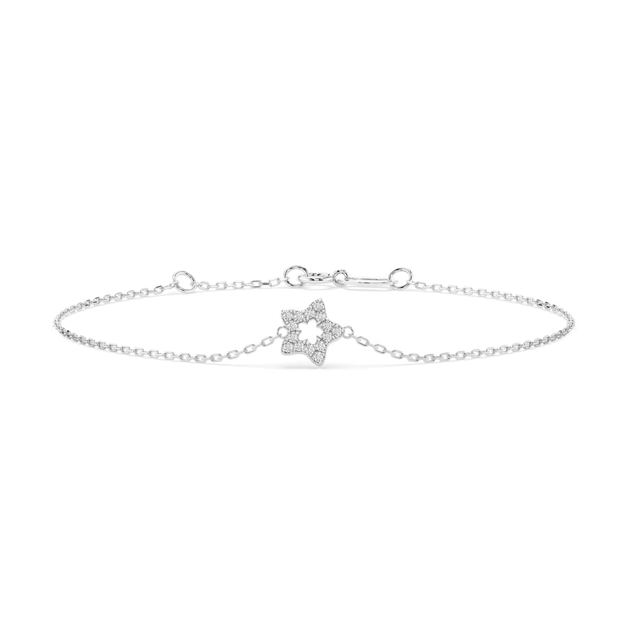 Diamond Bracelet Gold Round 0.08ct by Qutahia Jewellery