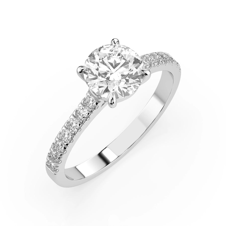 Solitaire Eternity Diamond Ring Round 0.7ct by Qutahia Jewellery