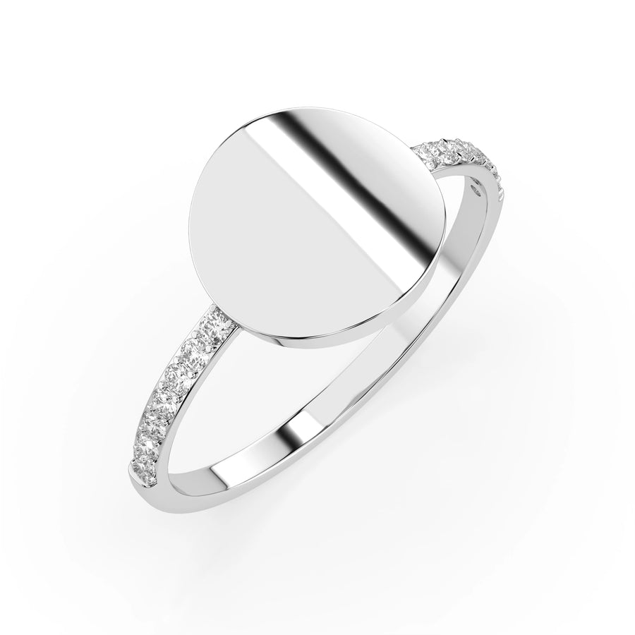 Minimalist Diamond Ring Round 0.14ct by Qutahia Jewellery