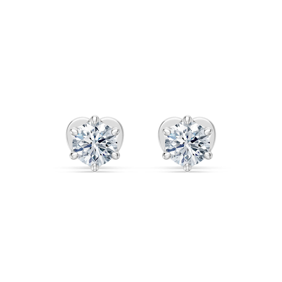 Diamond Stud Earrings Round Brilliant 0.6ct by Qutahia Jewellery