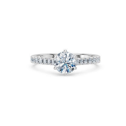 Round Brilliant Diamond Pave Eternity Ring 1.0ct by Qutahia Jewellery