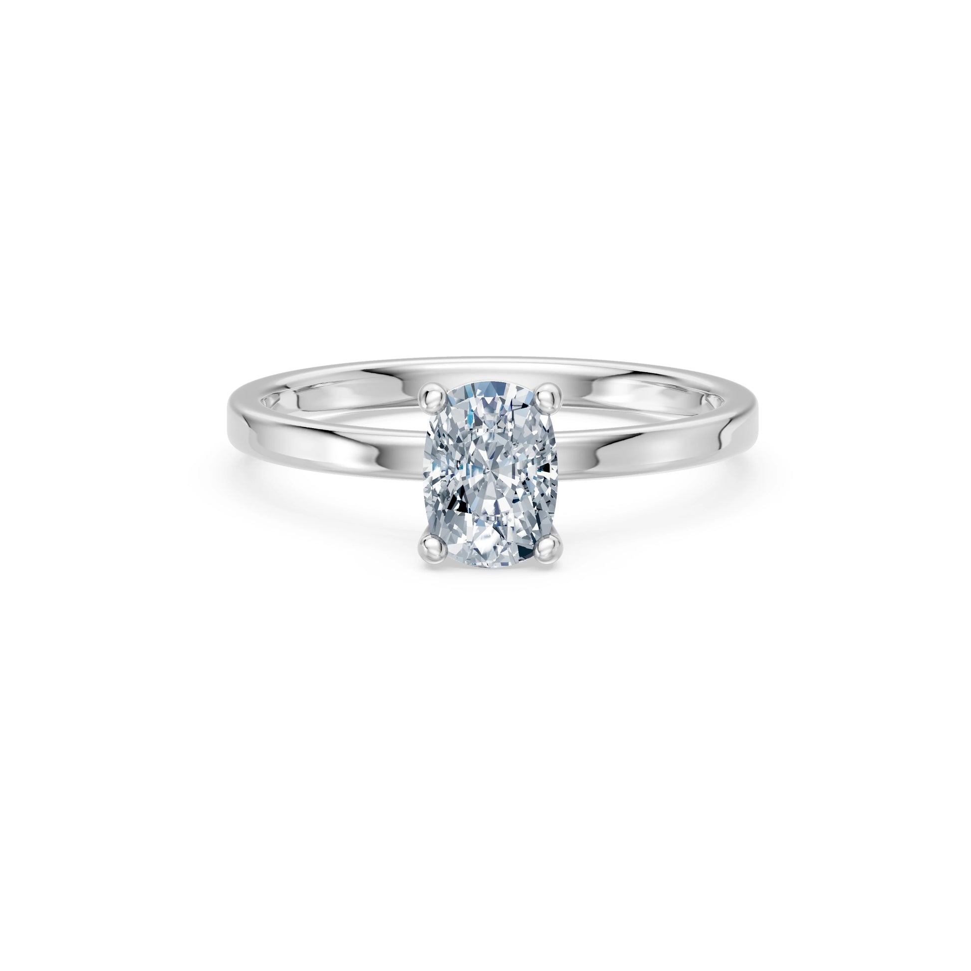 Cushion Lab Grown Diamond Solitaire Engagement Ring 1.0ct by Qutahia Jewellery