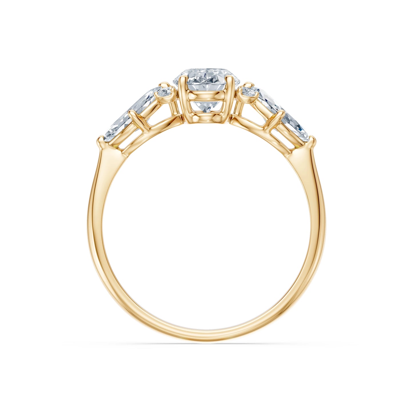 Oval Lab Grown Diamond Side Stone Eternity Ring 1.0ct by Qutahia Jewellery