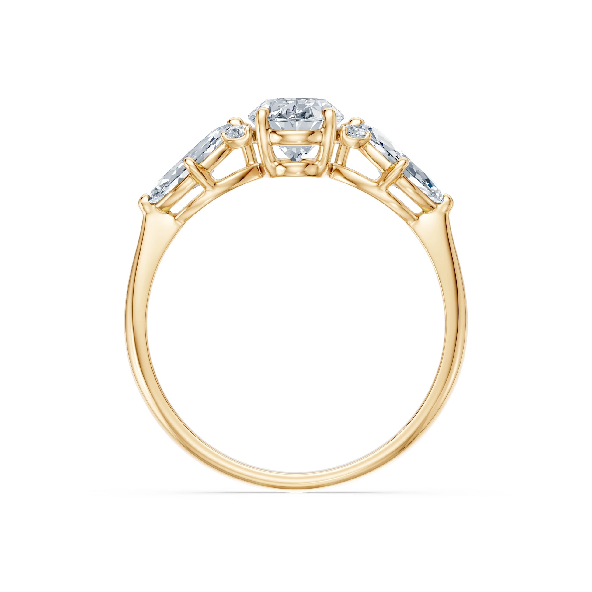 Oval Lab Grown Diamond Side Stone Eternity Ring 1.0ct by Qutahia Jewellery