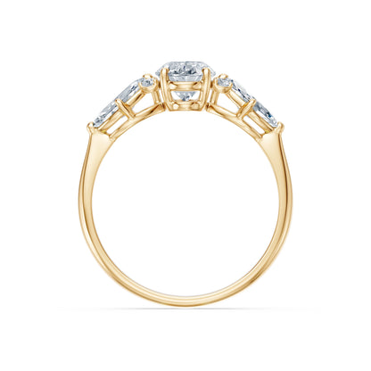 Oval Lab Grown Diamond Side Stone Eternity Ring 1.0ct by Qutahia Jewellery