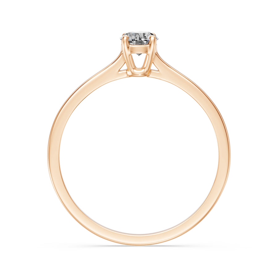 Solitaire Diamond Ring Round Brilliant 0.3ct by Qutahia Jewellery