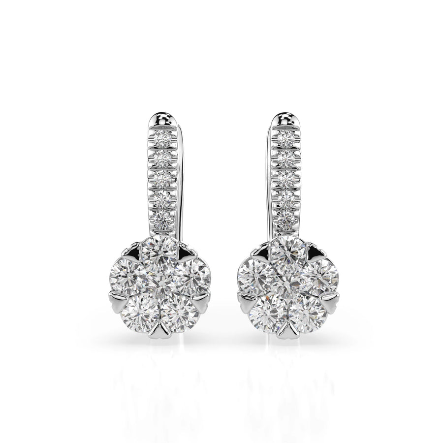 Illusion Diamond Earrings Round 0.2ct by Qutahia Jewellery