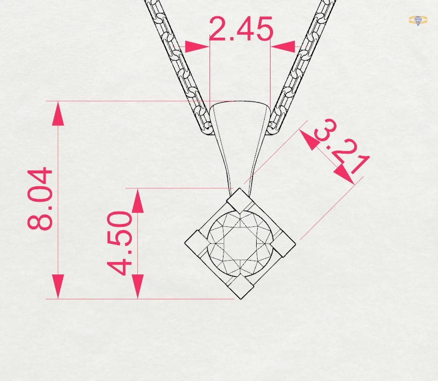 Solitaire Necklace (Round), 0.08 ct — 104-10014(2.7)