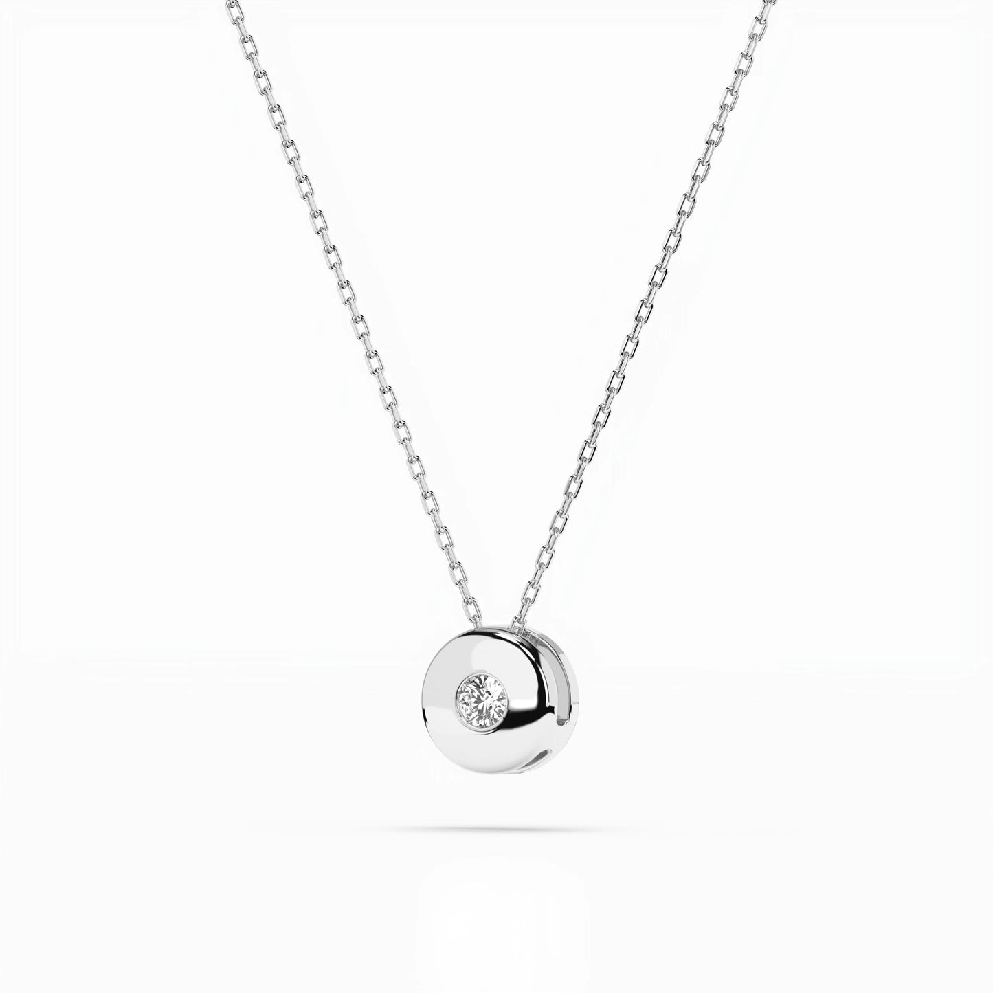 Solitaire Necklace (Round), 0.04 ct — 104-10015(2.2)