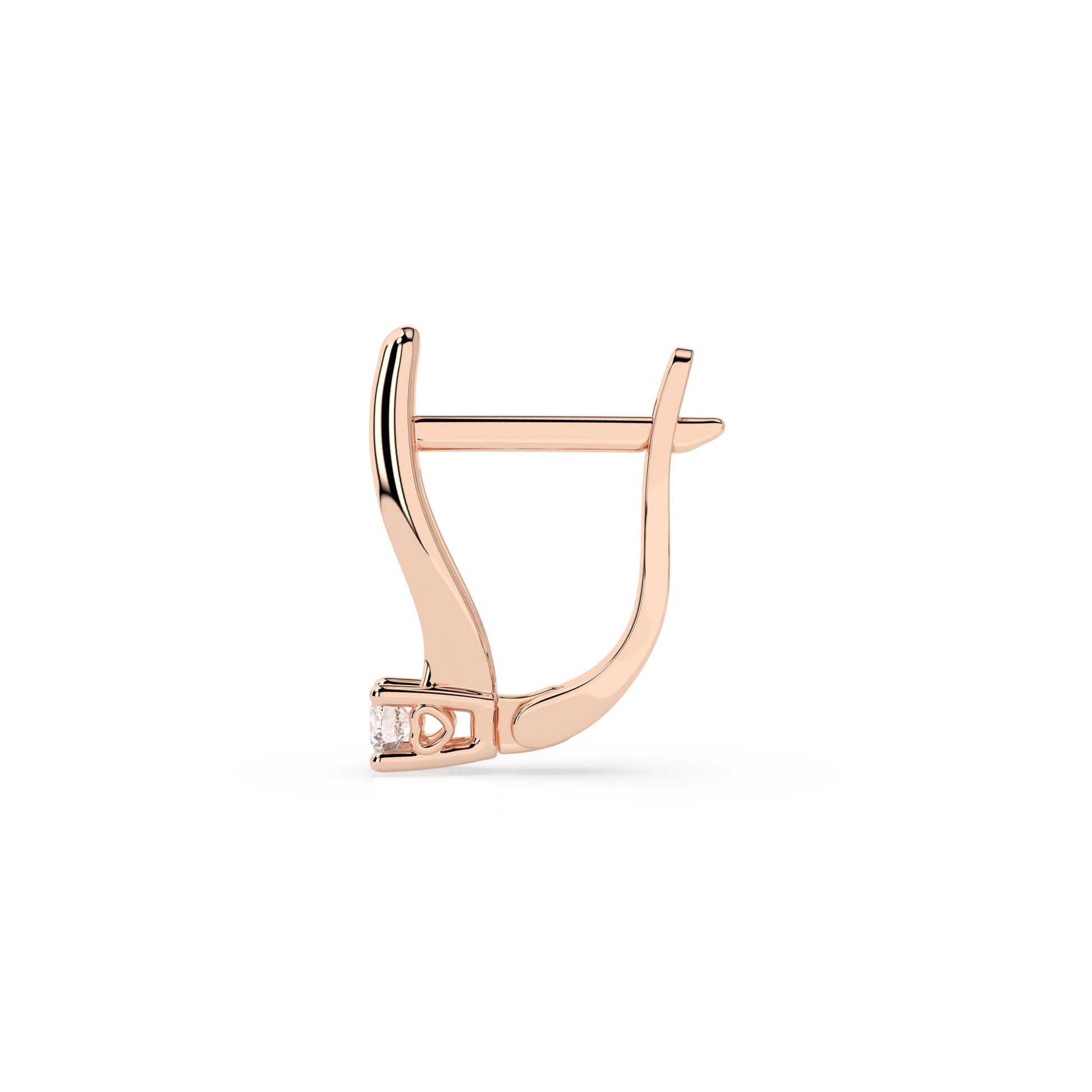 Solitaire English Lock Earring (Round), 0.12 ct — 102-10035(2.5)