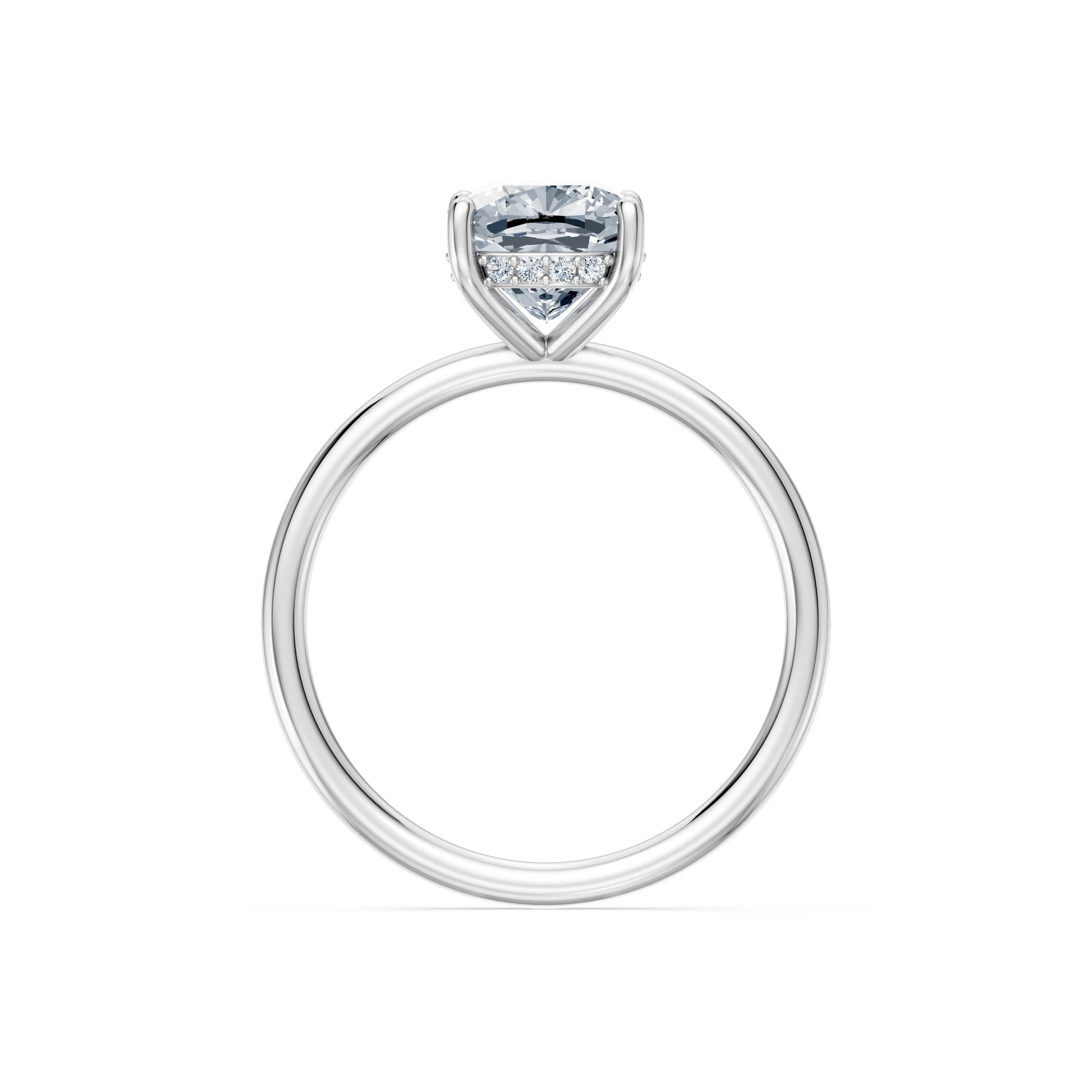Cushion Lab Grown Diamond Micro Pave Engagement Ring 2.0ct by Qutahia Jewellery