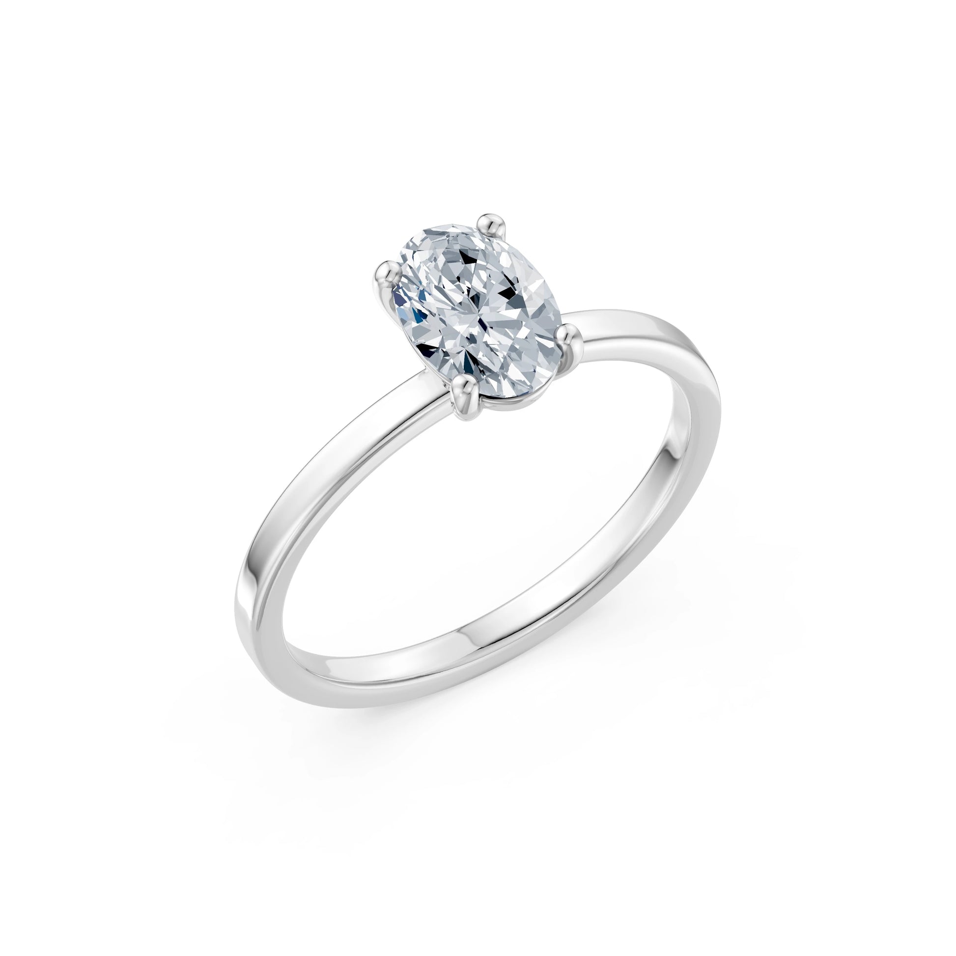 Oval Lab Grown Diamond Solitaire Engagement Ring 1.0ct by Qutahia Jewellery