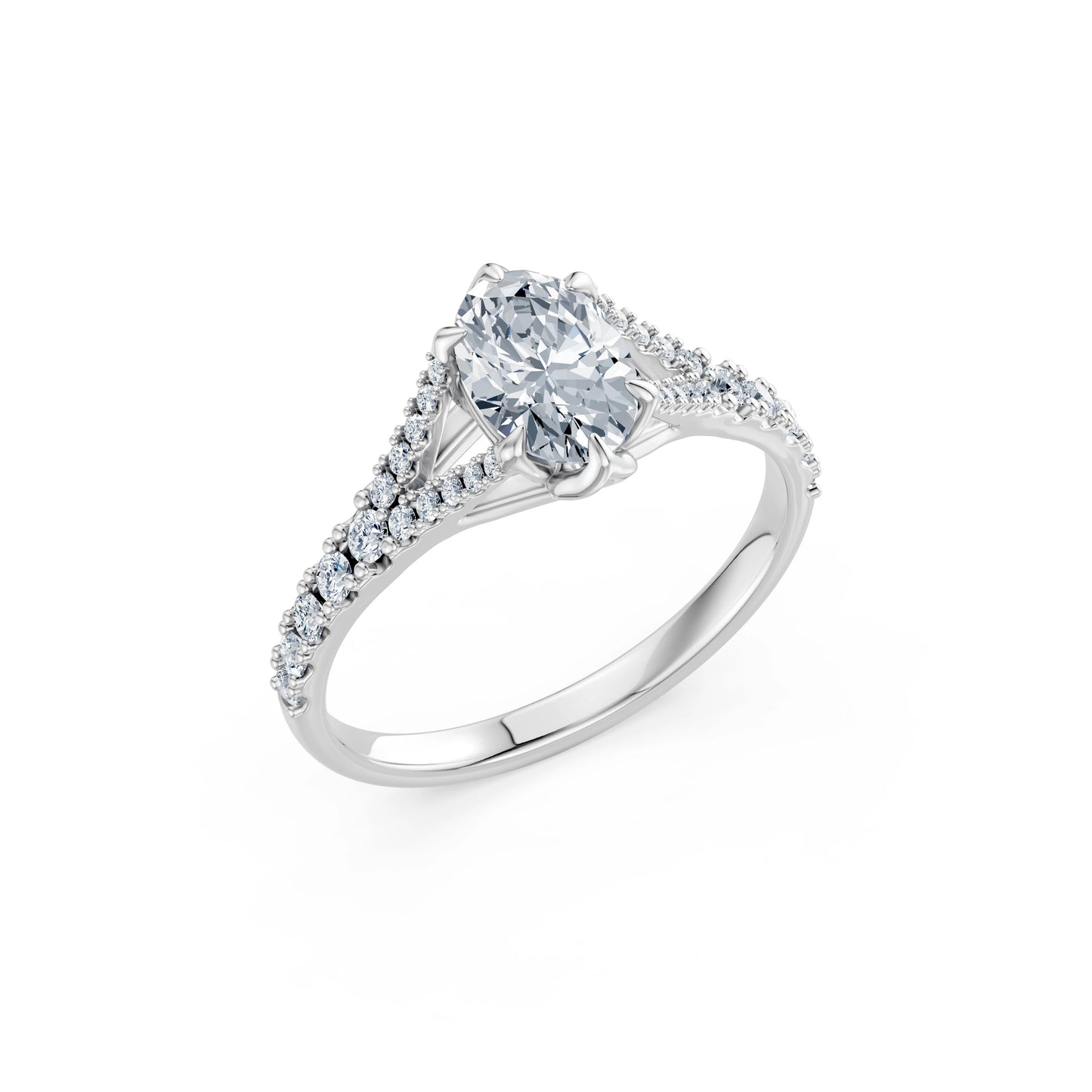Oval Lab Grown Diamond Micro Pave Eternity Ring 1.0ct by Qutahia Jewellery
