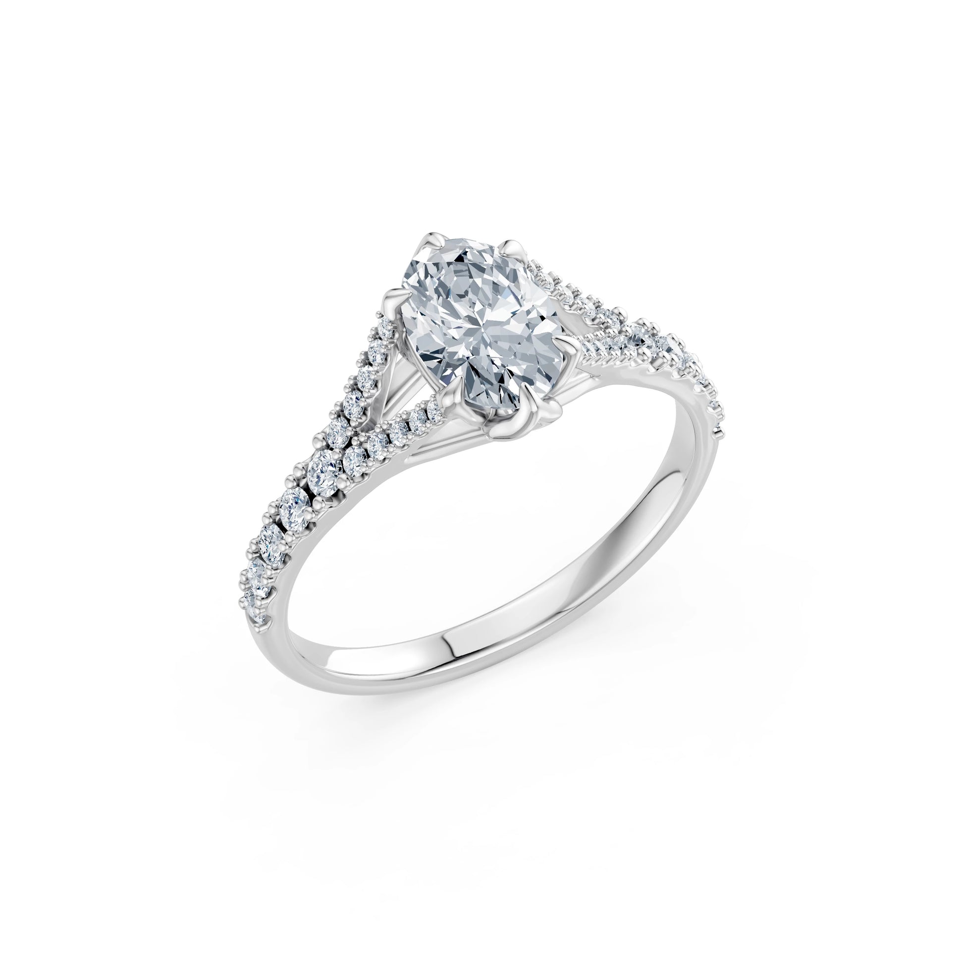 Oval Lab Grown Diamond Micro Pave Eternity Ring 1.0ct by Qutahia Jewellery