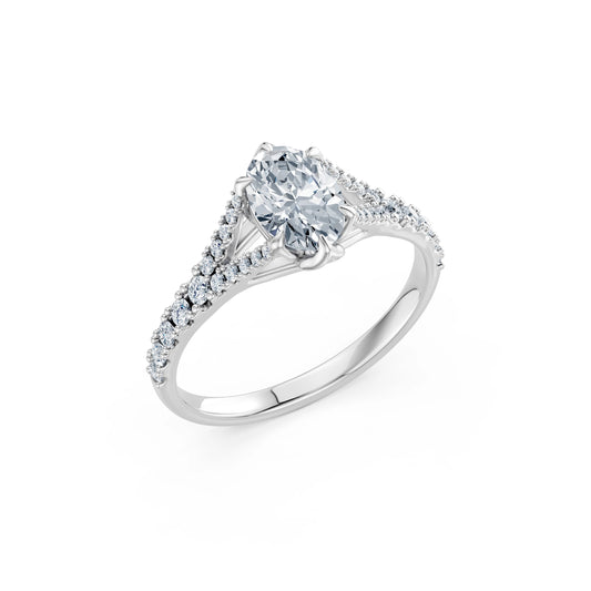 Oval Lab Grown Diamond Micro Pave Eternity Ring 1.0ct by Qutahia Jewellery
