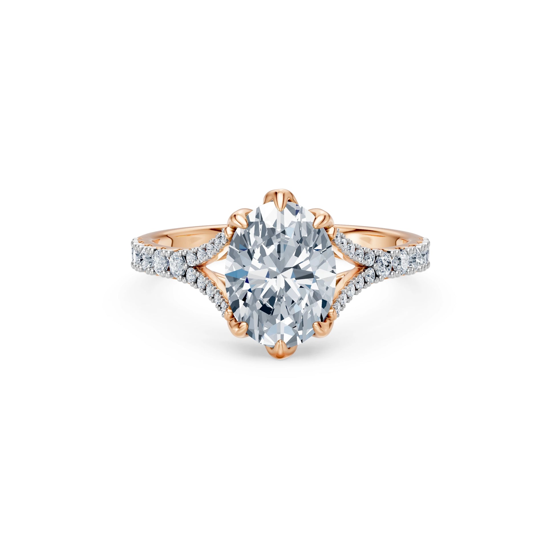 Oval Lab Grown Diamond Micro Pave Eternity Ring 2.0ct by Qutahia Jewellery