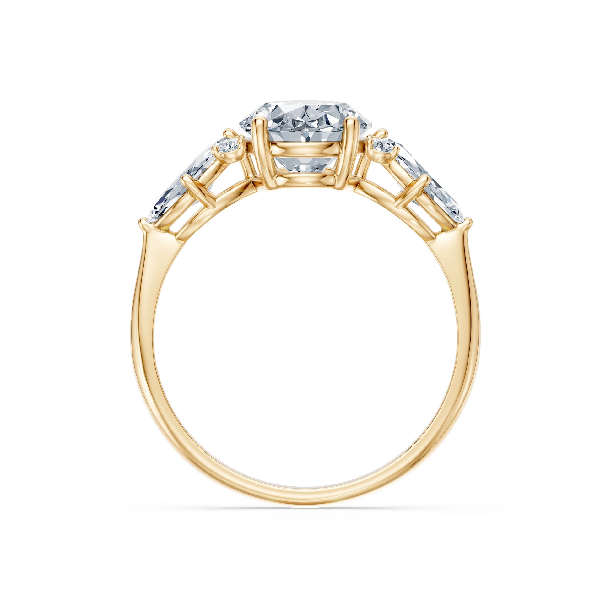 Oval Lab Grown Diamond Side Stone Eternity Ring 2.0ct by Qutahia Jewellery