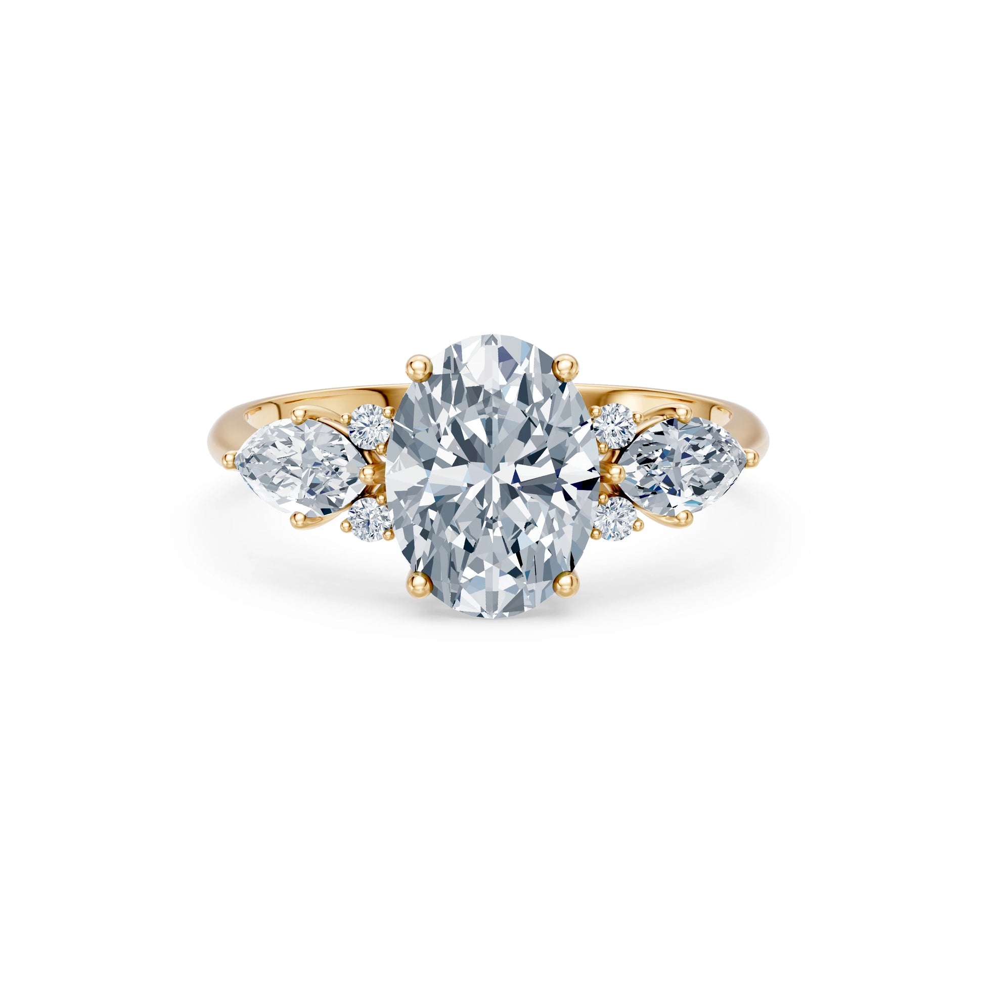 Oval Lab Grown Diamond Side Stone Eternity Ring 2.0ct by Qutahia Jewellery