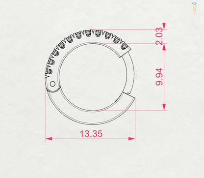 Eternity Earring (Round), 0.22 ct — 102-10109(1.3)