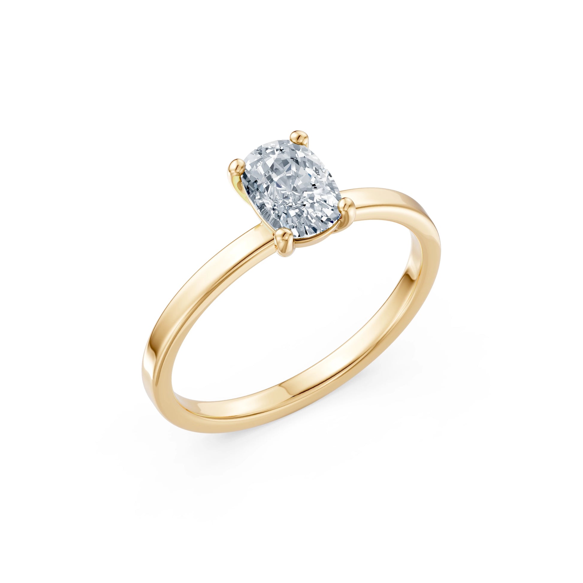 Cushion Lab Grown Diamond Solitaire Engagement Ring 1.0ct by Qutahia Jewellery