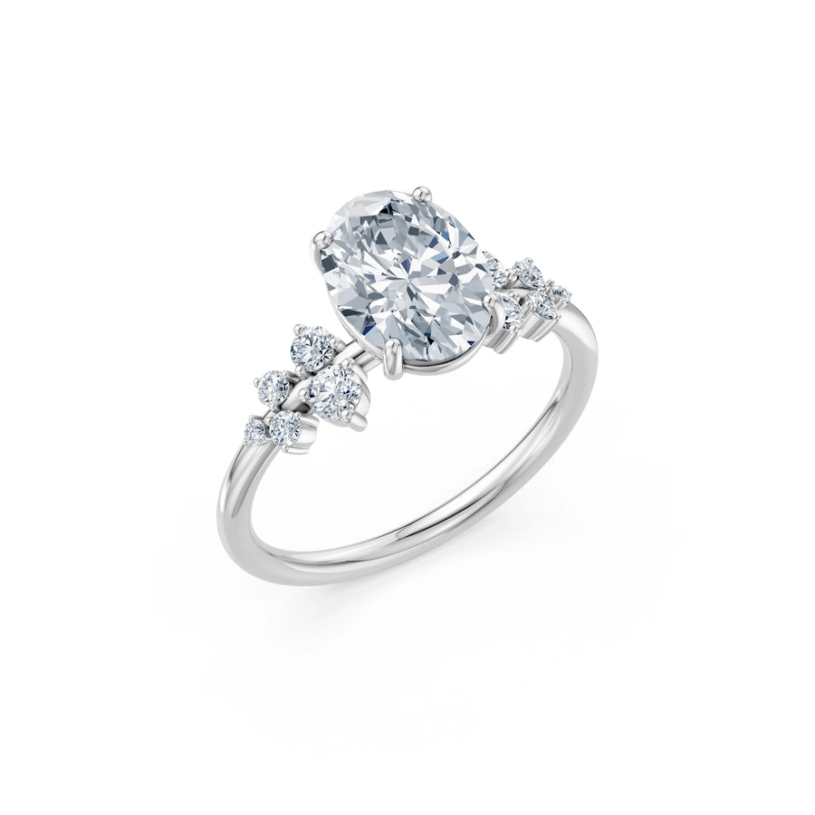 Oval Lab Grown Diamond Classic Pave Eternity Ring 2.0ct by Qutahia Jewellery