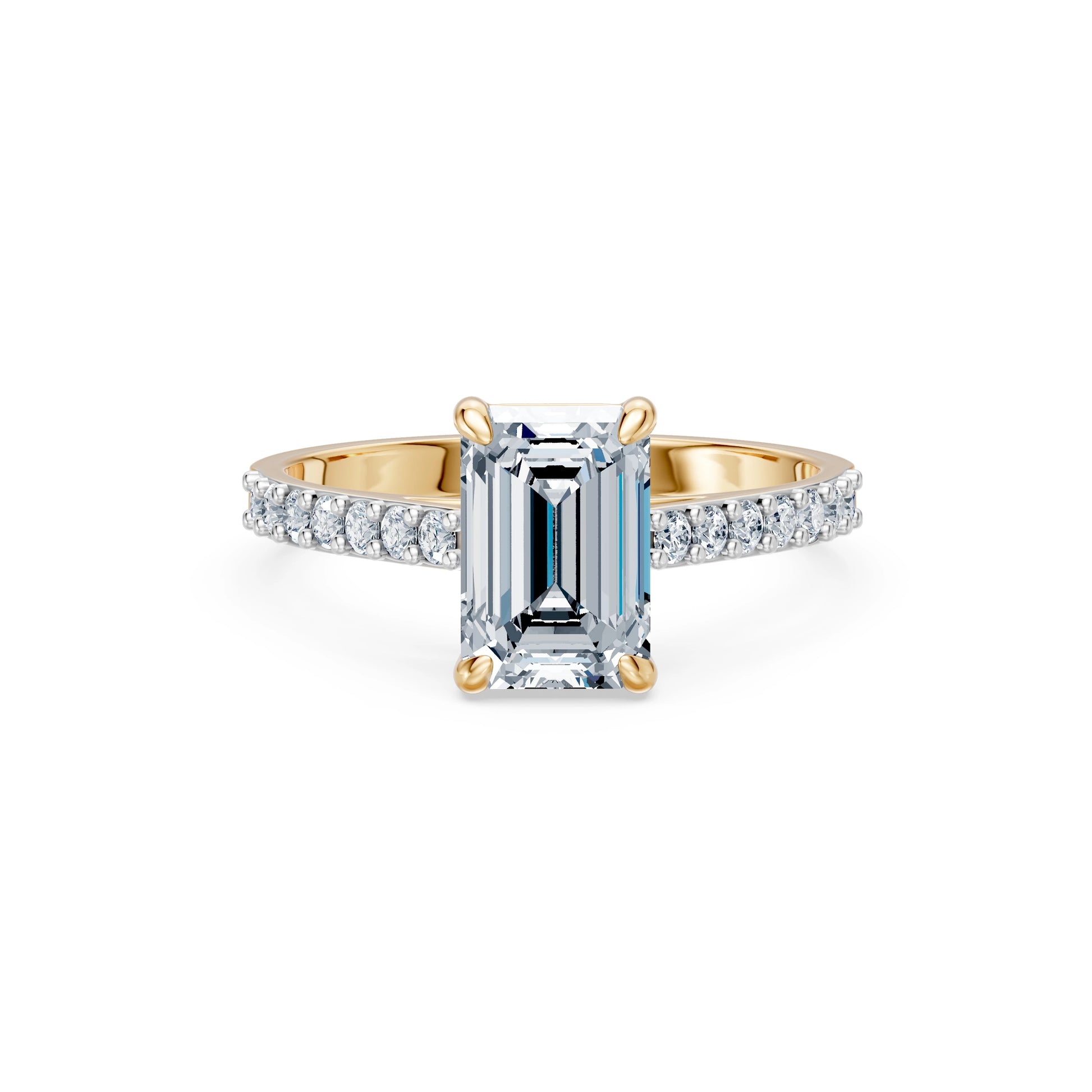 Emerald Lab Grown Diamond Slim Pave Eternity Ring 2.0ct by Qutahia Jewellery