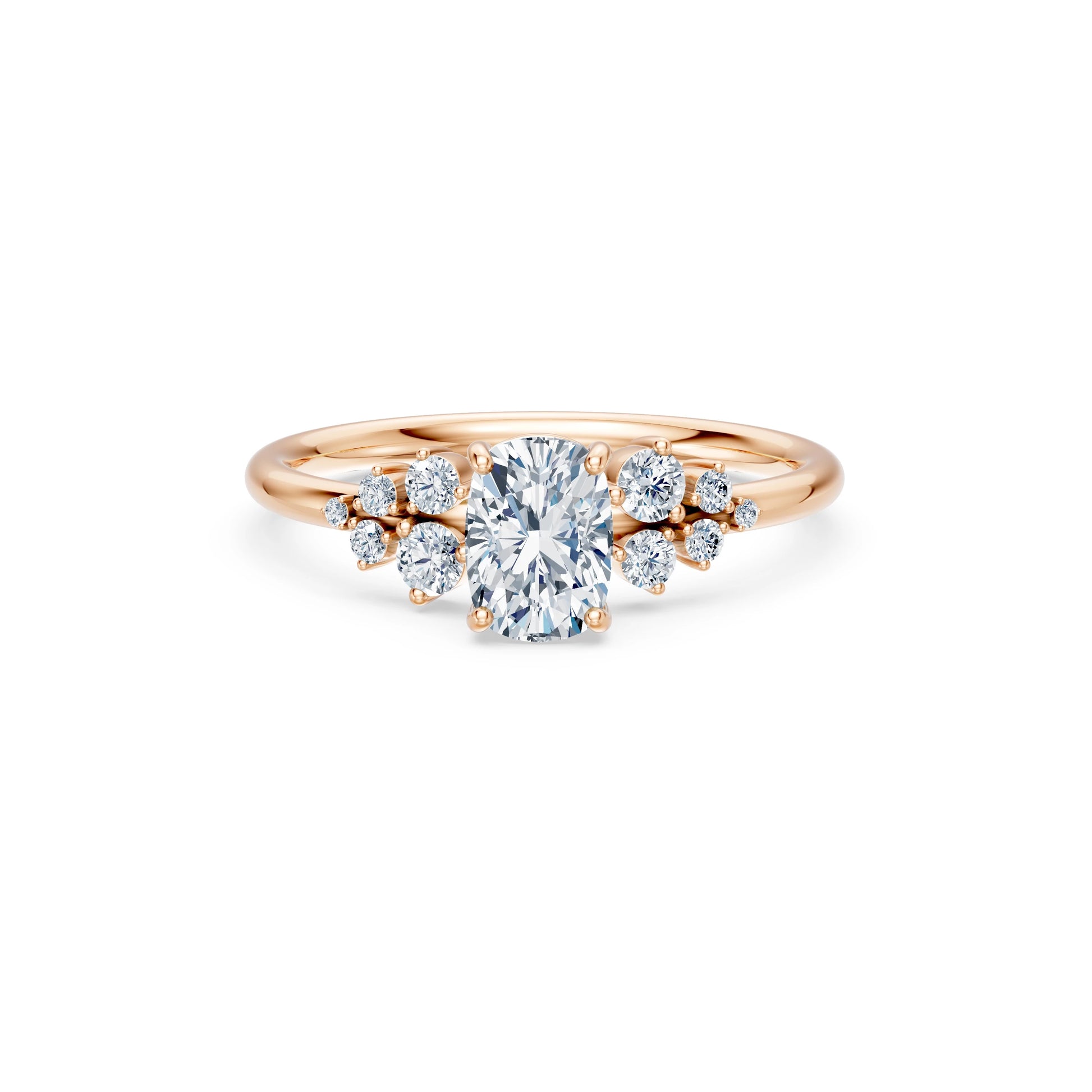 Cushion Lab Grown Diamond Classic Pave Eternity Ring 1.0ct by Qutahia Jewellery
