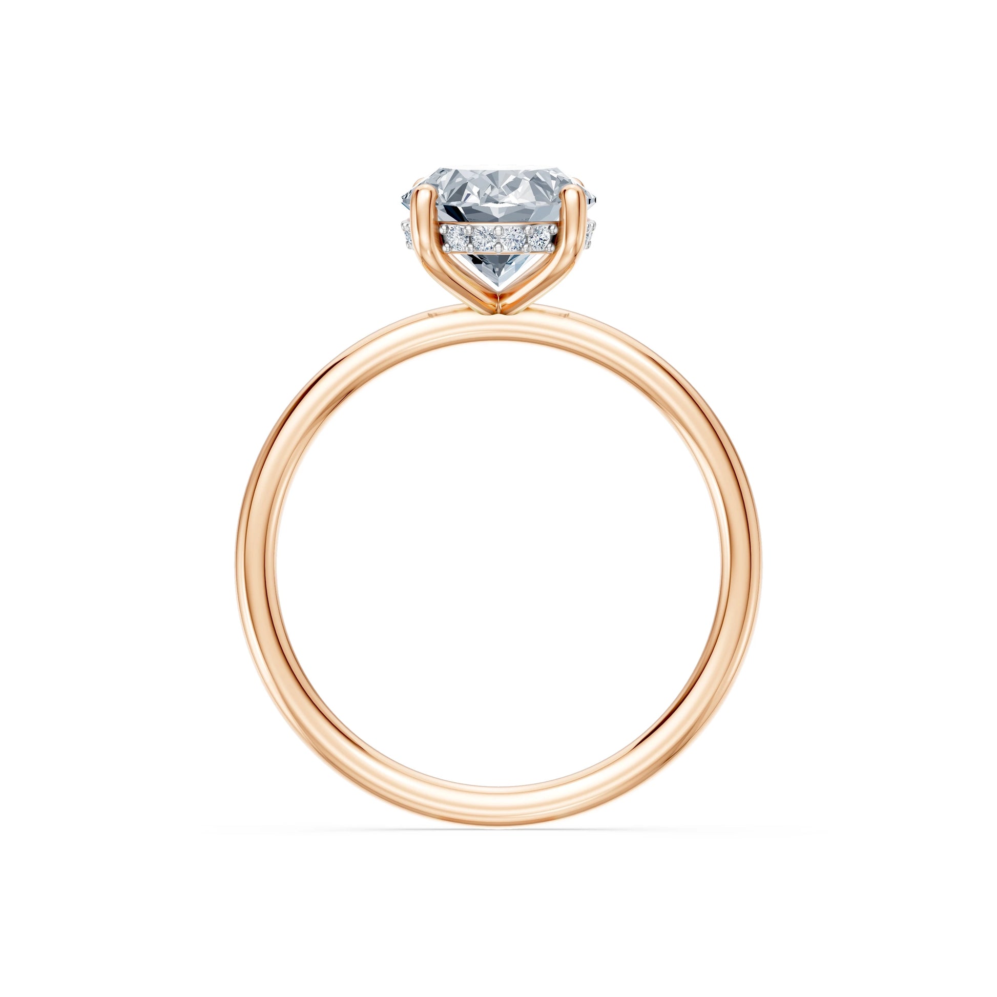 Oval Lab Grown Diamond Micro Pave Engagement Ring 2.0ct by Qutahia Jewellery